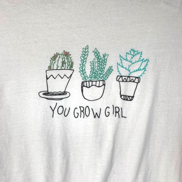 TOPSHOP You Grow Girl Cactus T-shirt By Tee & Cake Sz 4-6 - Picture 5 of 8
